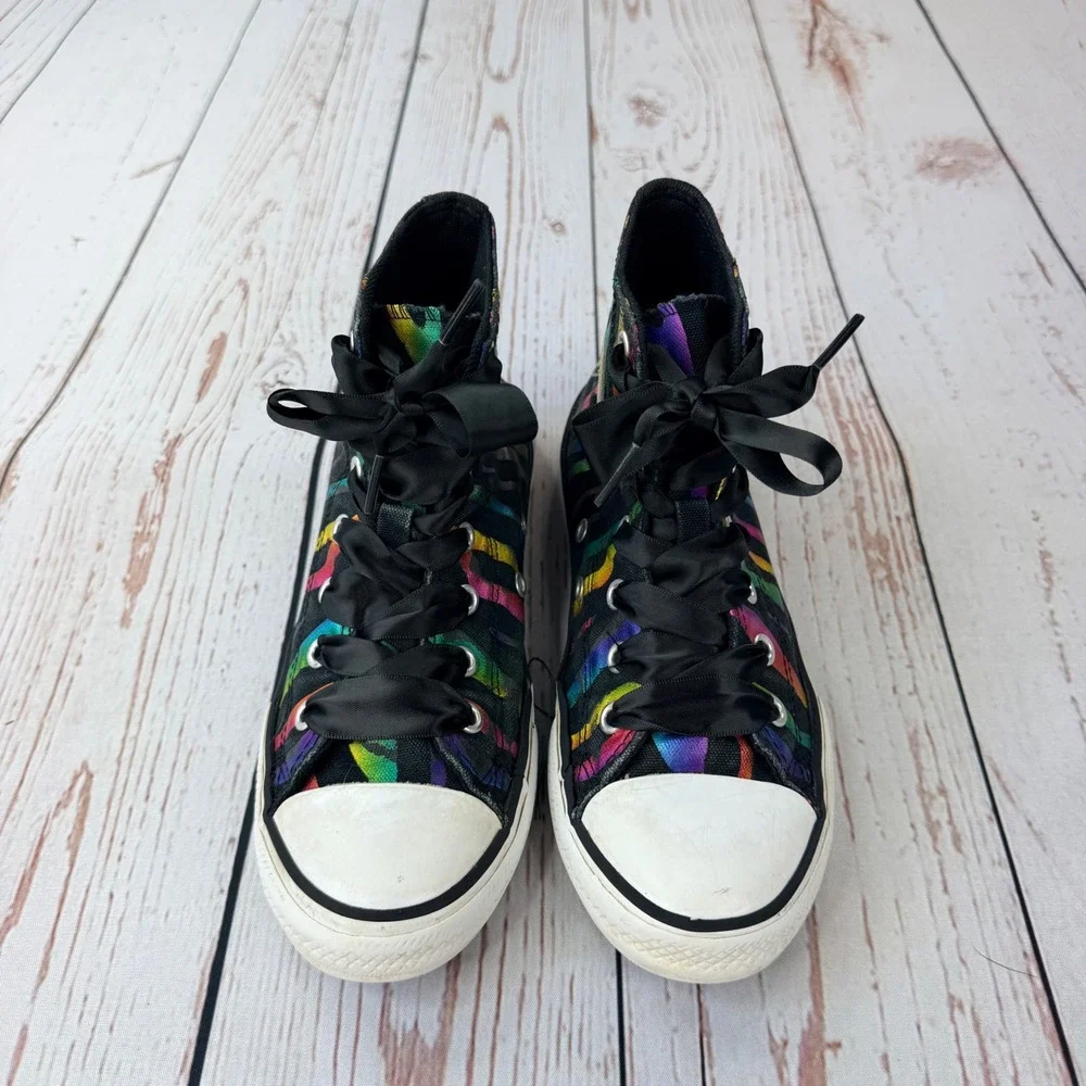 Converse Chuck Taylor All Star Rainbow Zebra Junior Shoes 667601F Size 2